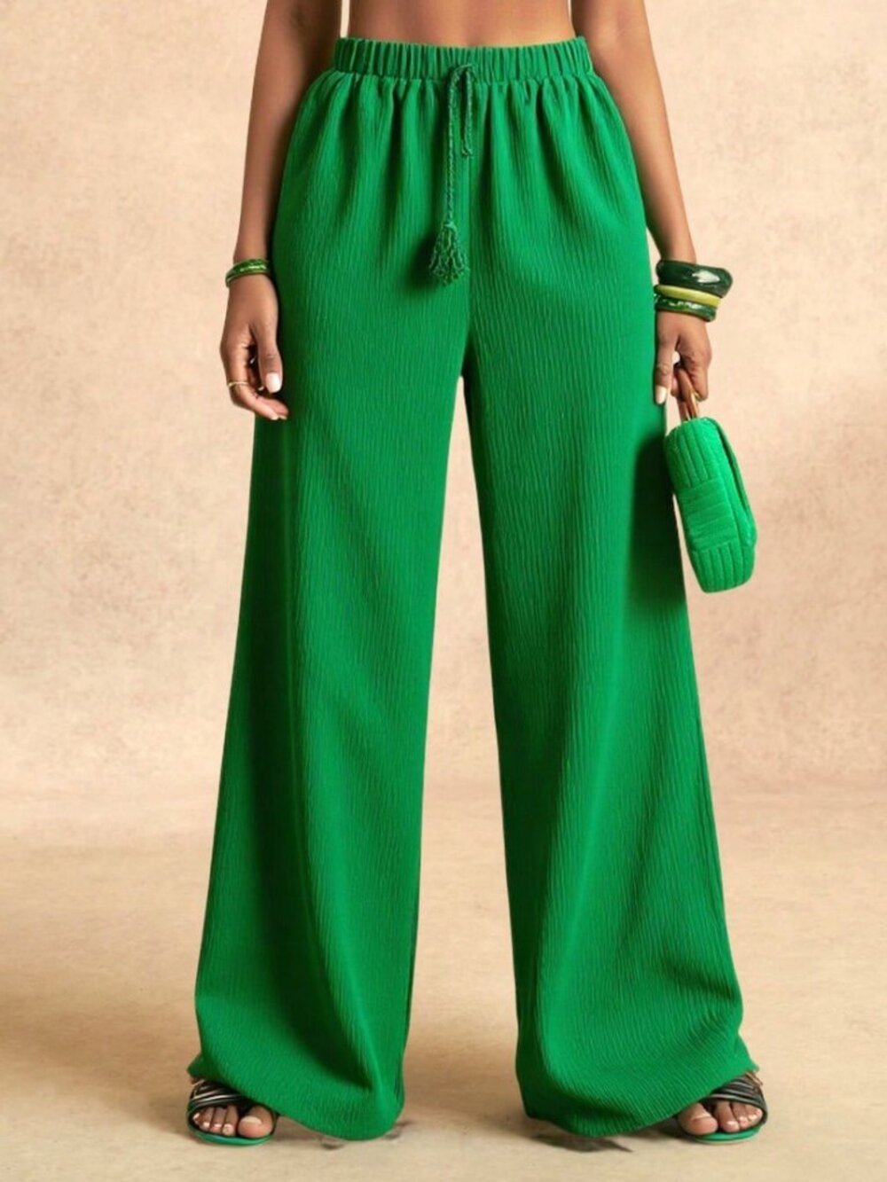 Multicolor Casual Women's Geometric Print Palazzo Pants - Picture 3 of 7